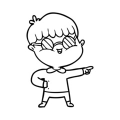 cartoon boy wearing spectacles