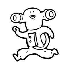 friendly cartoon alien running