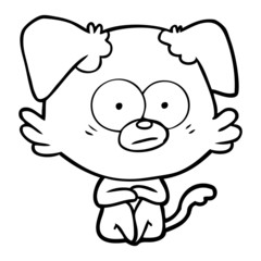 nervous dog cartoon