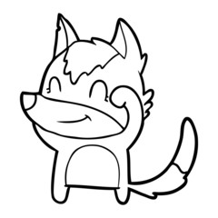 friendly cartoon wolf