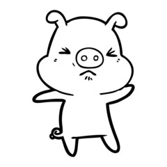 cartoon angry pig