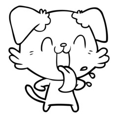 cartoon panting dog