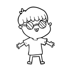 cartoon boy wearing spectacles