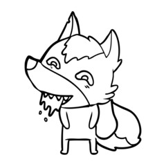 cartoon hungry wolf