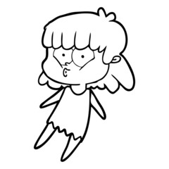 cartoon whistling girl