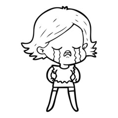 cartoon girl crying