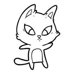 confused cartoon cat