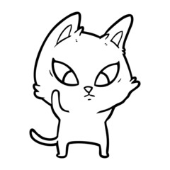 confused cartoon cat