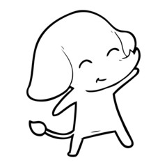 Obraz premium cute cartoon elephant