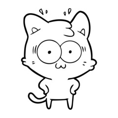 Fototapeta premium cartoon surprised cat