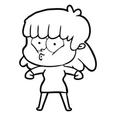 cartoon whistling girl