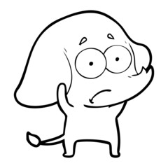 cartoon unsure elephant