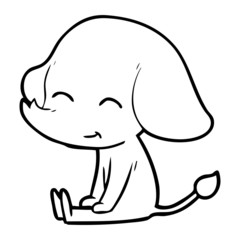 cute cartoon elephant sitting