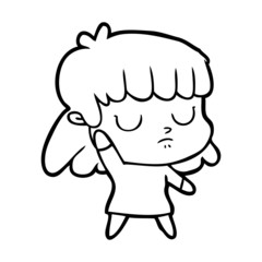 cartoon indifferent woman