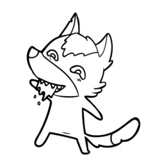 cartoon hungry wolf