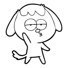 cartoon bored dog