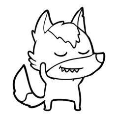 friendly cartoon wolf
