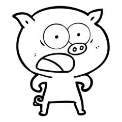 cartoon pig shouting