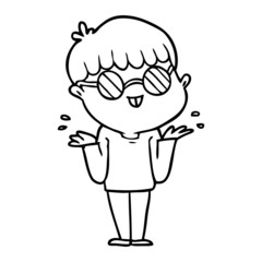 cartoon boy wearing spectacles
