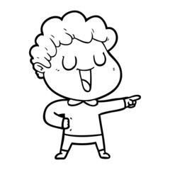 laughing cartoon man pointing