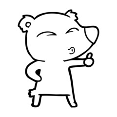 cartoon whistling bear