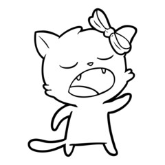 cartoon cat meowing
