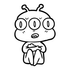 cartoon three eyed alien