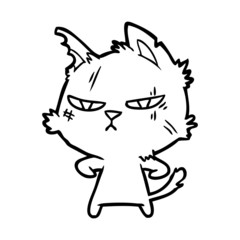 tough cartoon cat