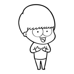 Obraz premium happy cartoon boy