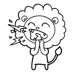 cartoon roaring lion