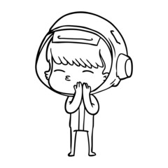 cartoon curious astronaut