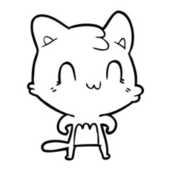 cartoon happy cat