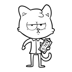 bored cartoon cat taking survey