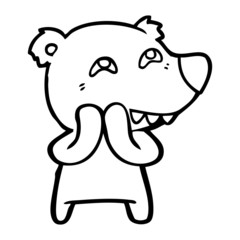 cartoon bear showing teeth