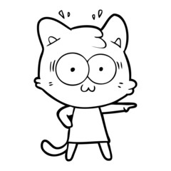 Obraz na płótnie Canvas cartoon surprised cat