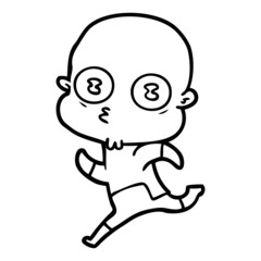 cartoon weird bald spaceman