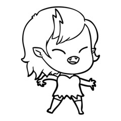 cartoon laughing vampire girl
