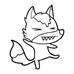 angry wolf cartoon