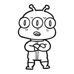 cartoon three eyed alien