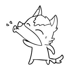 howling wolf cartoon