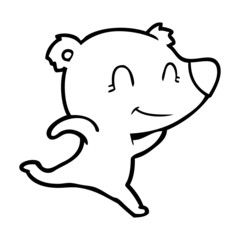 friendly bear running cartoon