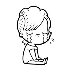 cartoon crying girl