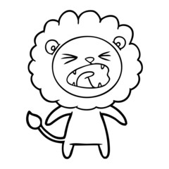 cartoon angry lion