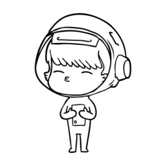 cartoon curious astronaut