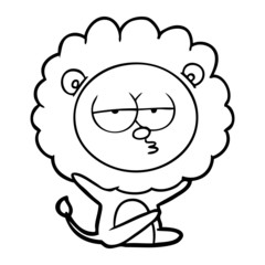 cartoon bored lion
