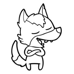 cartoon wolf laughing