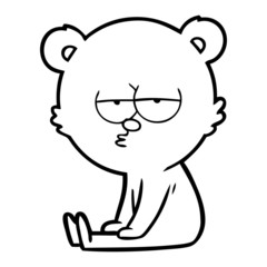 bored polar bear cartoon sitting
