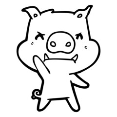 angry cartoon pig