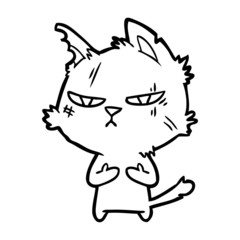 tough cartoon cat