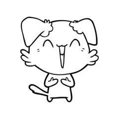 happy little cartoon dog laughing